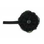 Black Flowerette Bursts with Black Lace Rose